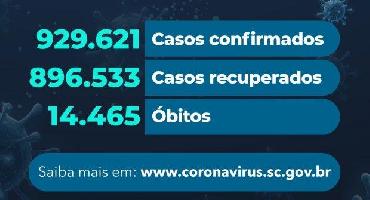 Covid-19: Estado confirma 929.621 casos, 896.533 recuperados e 14.465 mortes