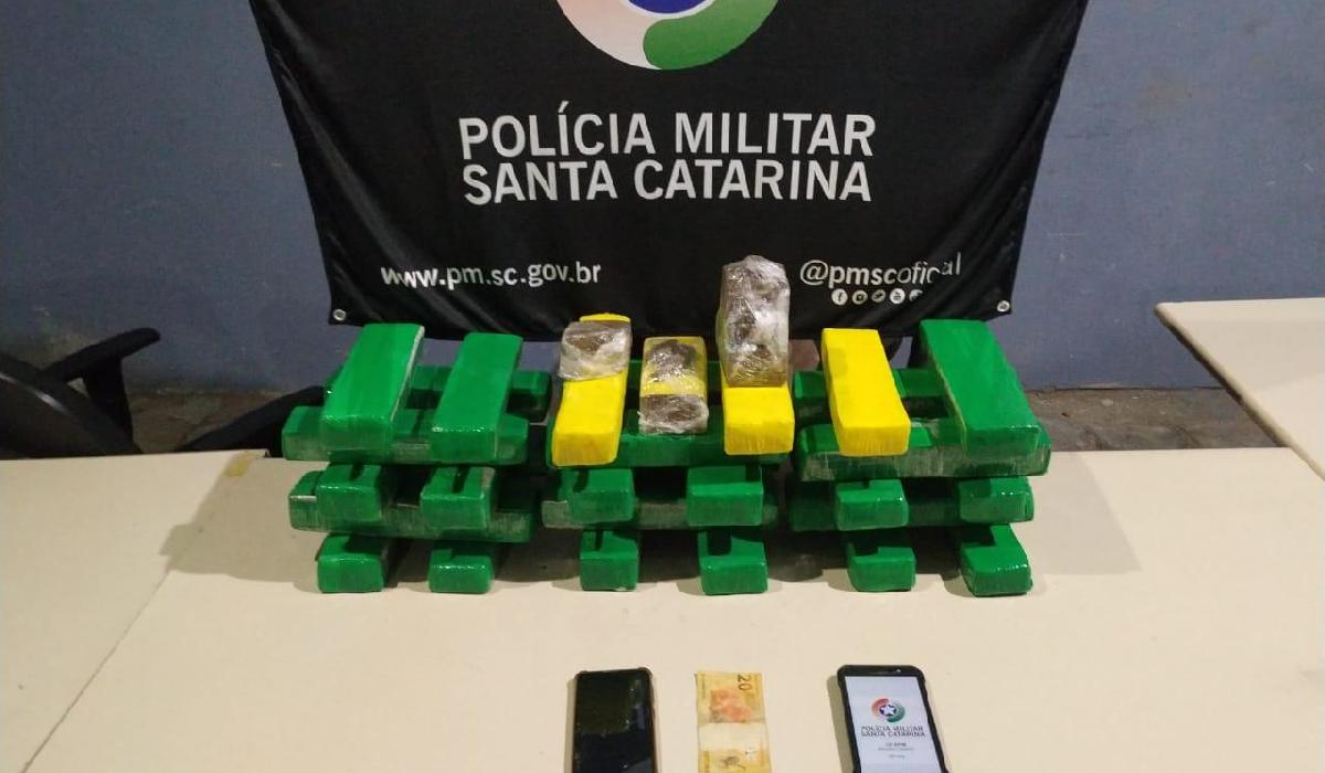 PM apreene mais de 20 quilos de maconha no Pioneiros